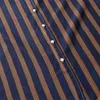 Magliette da uomo da uomo business autunno stampa a righe bottoni maniche lunghe colletto rovesciato camicia da uomo in cotone poliestere top maschile