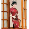 Vêtements ethniques Qipao Robes de soirée Soie Cheongsam Robe Haut de gamme Personnalisation Rouge Plus Grande Taille Cheongsams Traditionnel Chinois