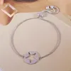 Link Bracelets Europe And The United States Fashion Simple Small Fresh Hollow Smooth Disc Love Five-Pointed Star Pull Bean Adjustable