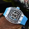 Zegarek przybycia dla mężczyzn sportowy na rękę Transparent Dial Quartz Watches Silikon Strap300F