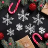 Décorations de Noël 30pcs flocons de neige artificiels blanc paillettes flocon de neige arbre de Noël décoration suspendue pour la maison hiver fête artisanat pendentif