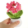 Decorative Flowers Crochet Hooks Fake Potting Flower Household Faux Artificial Finished Product Potted Decor Bonsai Adornment Office
