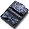 Tie Set Men Bow and Pocket Square Bowtie Slitte gravatas näsduk manschettknappar man corbatas hombre pajarita slipsar255l