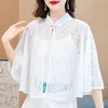 Bufandas Ropa de protección solar Mujeres Thin Shrug Summer Chiffon Lace Shawl Tops Mujeres Faldas Ciclismo Mantones transpirables Cabo 230922