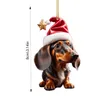 Julgran hängande ornament Dachshund hundformade hängsmycken för hemmjonekorationer Xmas nyårsgåvor