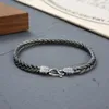 Link Armbänder 925 Sterling Silber Armband 6mm Schwanz Handgewebtes Muster Damen und Herren Vintage Kette Party Schmuck Geschenke