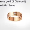 Love Ring Luxe sieraden Gold Ring voor vrouwen Titanium stalen legering Gold-vergulde proces Mode-accessoires vervagen nooit, niet allergische designer ringmannen met diamant