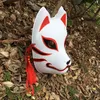 Máscara anbu atualizada pintada à mão, máscara kitsune japonesa, rosto inteiro, pvc grosso para fantasia cosplay 2207154162560327t