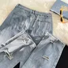 Men's Jeans Spring and Autumn New Style Ripped Pant Korean Street Fashion Straight Loose Denim Trousers Baggy Blue Casual Pants L68 230926