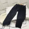 Xinxinbuy Homens mulheres designer calça carta em relevo tecido jeans denim primavera verão damasco preto azul S-2XL