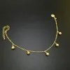 Trendy 24k gold plated Anklets for women Fascinating Rhythm small bell foot jewelry barefoot sandals chain171b