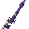 Purple Piccolo 16 otworów + E Kluczowy flet fletu z skórzaną skrzynką