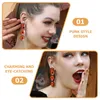 Pendant Necklaces Ear Rings Funny Earrings Fashion Women Halloween Gothic Microfiber Sole Dangling Punk Drop Dangle Beaded
