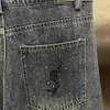 Jeans de mode Designer Pantalon à jambe droite Poche brodée Baggy Denim Pantalon confortable Pantalon décontracté pour femme