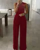 Kobiety Jumpsuits Rompers Zabrina Elegancka Jumpsuits Kobieta Strój Nowy Rok Party Women's Ubranie Seksowne krótkie rękawy czerwone rompers 2023 Eleganckie Body Body L230926