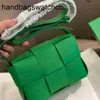 BottegassVenetas Cassettes Bags Handmade Woven Square Green Shoulder Women Handknitted Cassettes Padded Crossbody Bag Luxury Genuine Leather Have Logo frj