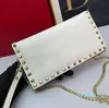 Handbag Riveted Punk Calfskin Square Fashion Designer Size Female EnvelopeCover Chain Star Same Model Portable Shoulder Bag