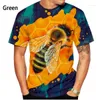 T-shirts pour hommes 2023 Summer Fashion Bee 3D Impression T-shirt Hommes Femmes Casual Chemise à manches courtes Tops