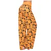 Theme Costume Womens Halloween Pajamas Pants Ladies Pumpkins Ghost Print Drawstring Pajama Bottoms