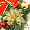 Dekorativer Blumen-Weihnachtskranz mit kleiner Glocke, Blumendekoration, Weihnachtsbaum-Tür-Hängegirlande für Zuhause, Party, Wand, Kamin, Urlaub