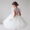 Girl's Dresses Elegant Girl Fluffy Dress Flower Baby Wedding Ceremony Costume Birthday Outfits White 1st Communion Tutu Gown Kids Gala Clothes 230925