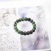 Link Bracelets Genuine Natural Green Anyolite Rubys Zoisite Stone Stretchy 6 8 10mm Round Beads Bracelet Women Men Jewelry