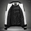 Fourrure pour hommes 2023 Hommes Casual Haute Qualité Classique Moto Épais Pu Manteau Hiver Noir Blanc Couture Contraste Veste En Cuir