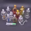 5pcs Set Narguilé Mini Bong En Verre Tuyaux D'eau Recycleur En Verre Enivrant Fumer Cendrier Bongs Tuyau Émoussé Plate-forme D'huile À Main avec Tuyau Et Tuyau De Brûleur À Huile En Verre Mâle De 10 Mm