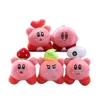 Porte-clés en peluche En gros 24 pcs/lot 10 cm mignon fraise étoile Kirby peluche rose poupée jouets en peluche porte-clés pendentifs pour enfants cadeaux 230925