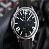 classic style men Wristwatches 45mm black dial Japan Quartz Chronograph Refined steel case Premium rubber strap High Quality 8111-273k