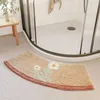 Bath Mats Bathroom Anti-slip Mat Toilet Curved Fan-shaped Absorbent Floor Mat Shower Bath Room Anti-fall Foot Mat Sector Floor Carpet Home 230926