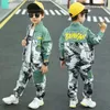 Clothing Sets Boys camouflage suit 2023 spring and autumn Zhongda childrens baseball two piece set summer camp t 230926