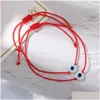 Urok bransolety ręcznie robione złe błękitne oko zestaw z kartą czerwony czarny bransoletka sznurka ochrona szczęścia dla kobiet mężczyzn przyjaciele przyjaciele upuszcza DH164