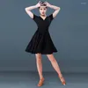 Stage Wear Latin Dance Performance Clothing Female Adult Dress Sexy Practice Suit Professional Summer Short Sleeve