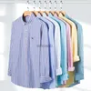 Men's Dress Shirts Men Pure Cotton Oxford Long Sleeve Shirt Plaid Stripe Business Casual Classic Breathable Men Pocket Button Workwear Shirt S-7XL YQ230926