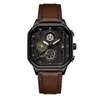 GeDi нишевые полноценные квадратные мужские часы модные деловые часы с таймером мужские водонепроницаемые кварцевые часы оптом