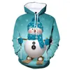 Hoodies masculinos Natal Hoodie Vestuário 3D Impressão Padrão de boneco de neve e moletons Moda casual solto tamanho grande 5xl