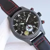 Keramische Pilot-Herren-Casual-Sport-Chronographenuhr, große Größe, Premium-AR-Anti-Fingerabdruck-Behandlung, mattiertes, mattiertes Zifferblatt, doppelte Teilung, Saphir matt mattiert