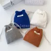 Solid Color Jacquard Drawstring Bag Finishing Storage Pouch Cute Makeup Bag Christmas Gift Candy Jewelry Organizer Bags 14x16cm