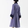Wook wełniany wełniany kaszmirowy płaszcz wełniany płaszcz Kobiety jesień i zima 2023 Vintage Hit Color Średnia długość
