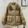 Dames Donsparka Mode Herfst Winter Echte Nertsen Bontjas Vrouwen Natuurlijke Witte Eendenveren Jas Luxe Bovenkleding Losse streetwear 230925