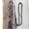 108 perle di mala collana annodata fiocco di neve quarzo nuvoloso collana mala gioielli chakra nappa fatta a mano boho women247O