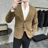 Costumes pour hommes Marque Vêtements Hommes Printemps Haute Qualité Costume D'affaires Vestes / Mâle Slim Fit Couleur Unie Robe De Bureau Blazers / Manteau Homme 4XL-M