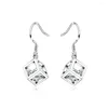 Boucles d'oreilles créoles en argent Sterling 925 de qualité supérieure, bijoux élégants pour femmes, treillis de cristal doux et romantique, cadeau de saint valentin