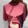 Women's T Shirts Tshirts Female Tops Spring/summer O Neck Render Unlined Pure Color Fashion Ladies Superior Quality Drop GZJWR6076