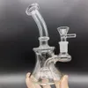 6 inch Smoking Hookah Water Pipes Glass Bong Thick Bubbler Clear Beaker w/ Bowl