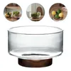 Plates Japanese Style Glass Fruit Plate Household Bowl Salad Serving Cake Container Decorations Dessert Berry Clear