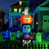 Dekoracja imprezowa Halloweenowe donflatibles 6 stóp dyni z zombie dekoracje kotów LED LED Up -Up Yard Dekoracje na imprezę ogrodową wakacyjną t230926
