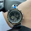 omega Watches high quality green face watch aviation black gold space mineral reinforced glass mirror surface spiral crown fully automatic quartz movement mens wat
