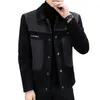 メンズウールの秋の冬のジャケットが厚くなっているコート短いカジュアルなビジネスウィンドブレイカーストリートウェアオーバーコートソーシャル男性服